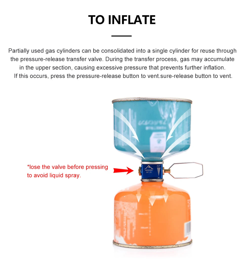 Widesea Camping Stove Propane Refill Adapter Gas Burner Gas Filling Butane Cylinder Tank LPG Saver Camping Equipment