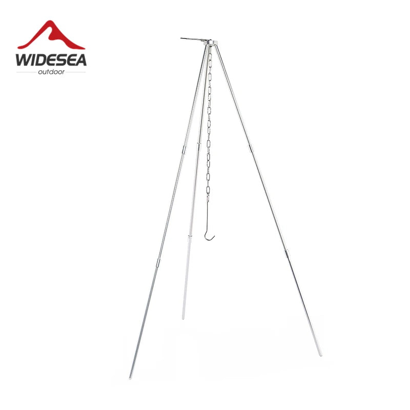 Widesea 4L Camping Cookware Outdoor Tableware Hanging Pot Pan 4-6 Persons Picnic Cooking Tourism Fishing Equipment