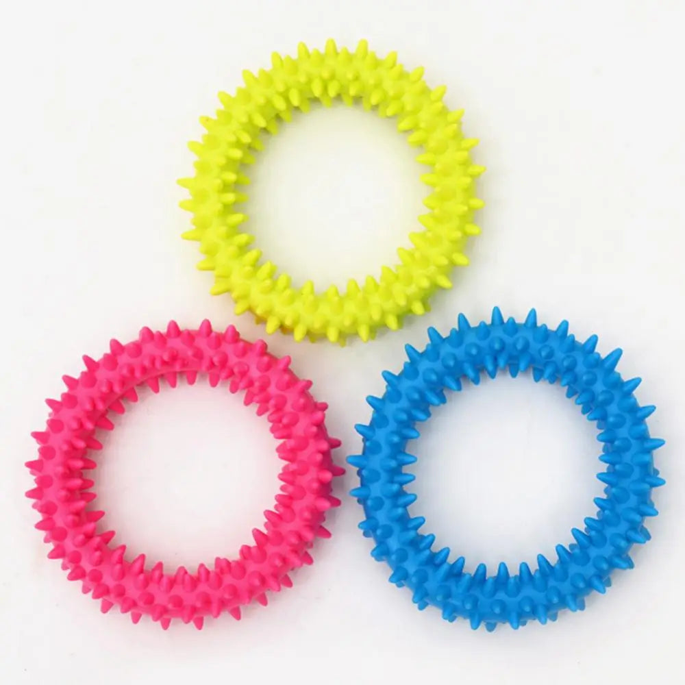 Interactive Pet Supply Toy Dog Toys Training Flying Discs Pet Ring Spiky Circle Ring Dog Bite-Chew Molar Cleaning Tooth Pet Supp