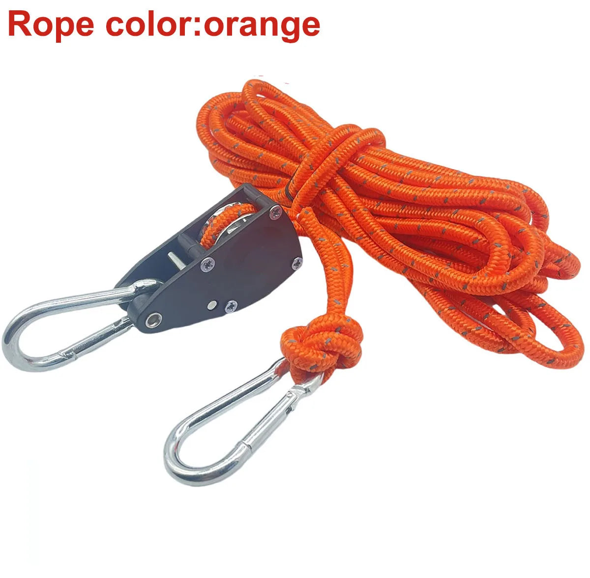 6mm Camping Reflective Tent Tie Down Rope Tightener Fastening Wind Rope Buckle Pulley Ratchet Awning Rope Hook
