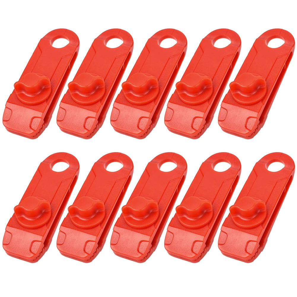 10PCS Tarpaulin Clip Tent Canopy Clip Buckle Outdoor Wind Rope Clamps Reusable Awning Mountaineering Camping Accessories