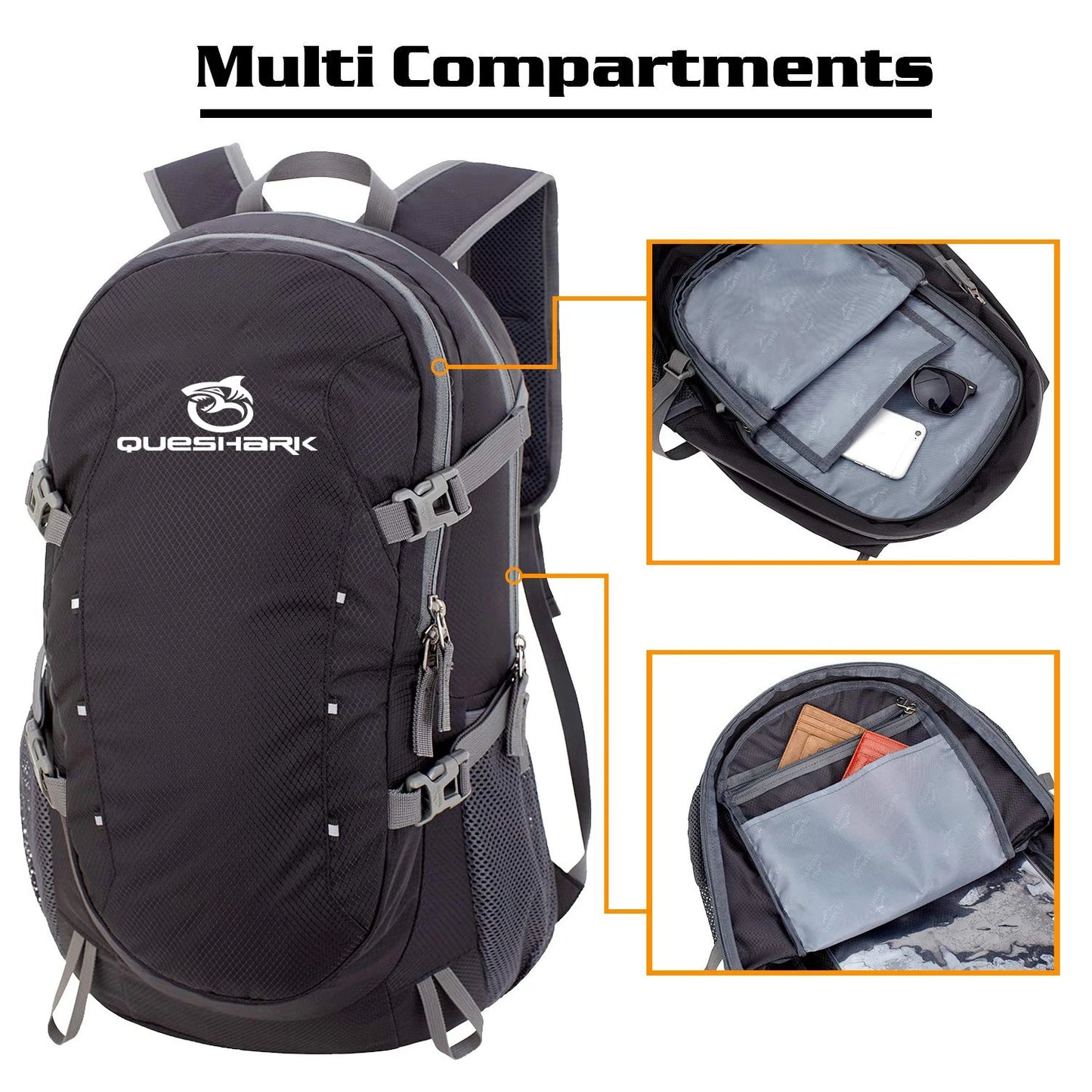QUESHARK Professional 40L Ultralight Upgrade Waterproof Foldable Outdoor Camping Backpack Climbing Hiking Travel Bag 3 Colors