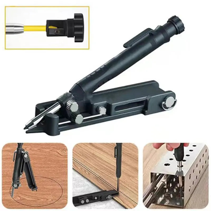 Measuring Anti Form Multi-function Adjustable Profile Scribing Ruler Deep Hole Pencil Contour Gauge DIY Woodworking Compass Tool