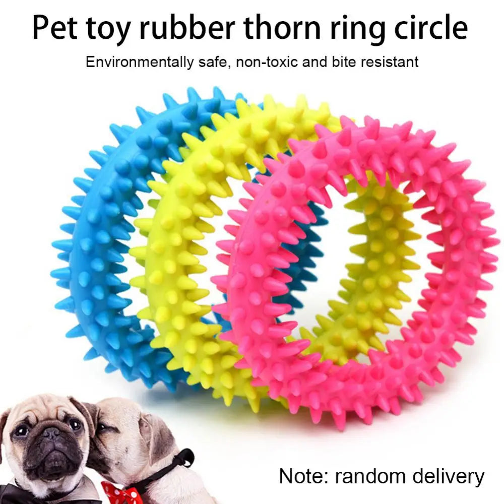 Interactive Pet Supply Toy Dog Toys Training Flying Discs Pet Ring Spiky Circle Ring Dog Bite-Chew Molar Cleaning Tooth Pet Supp