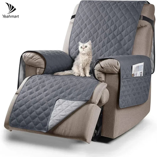 Recliner Sofa Covers Waterproof Sofa Slipcovers Non Slip Cover for Kids/Dogs/Pet Washable Furniture Protector with Elastic Strap
