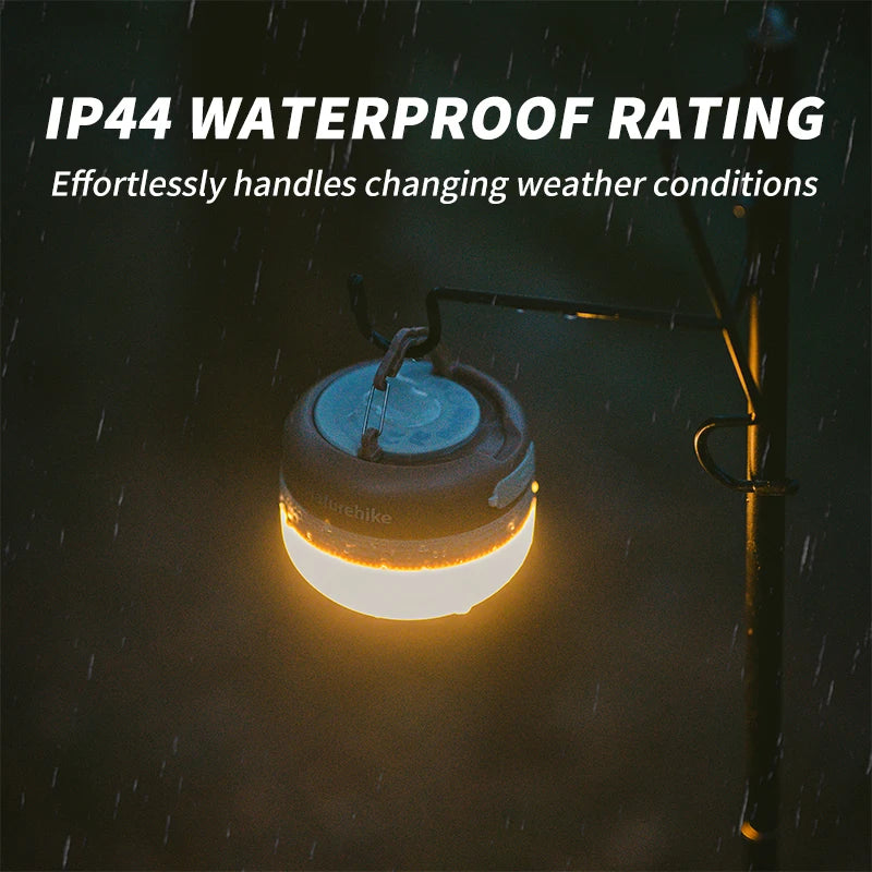 Naturehike Camping Light Rechargeable Outdoor Camping Tent Light with 5 Lighting Modes Hanging Portable Lamp 3 Brightness Levels