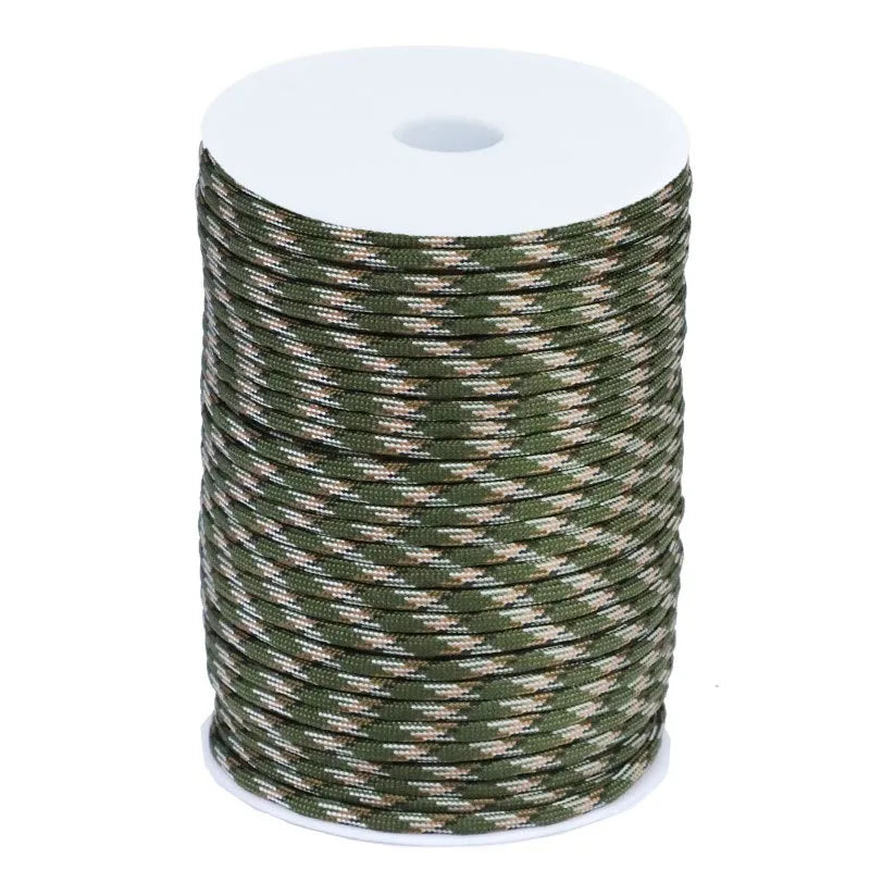 100M 550 Military 7-Core Paracord Rope 4mm Outdoor Polyester Parachute Cord Camping Survival Umbrella Tent Bundle