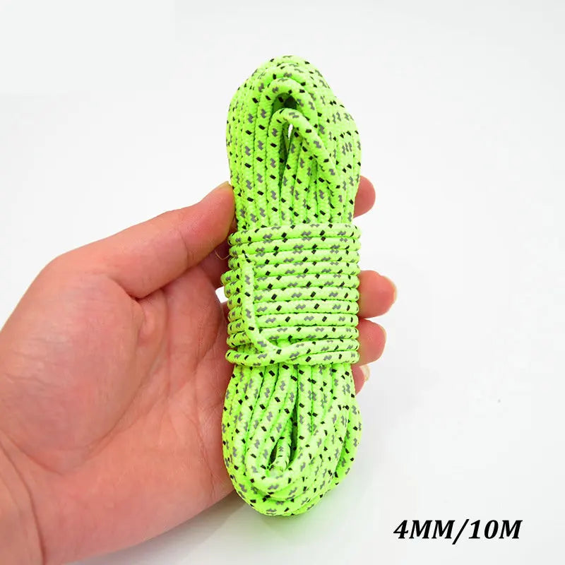 5M/10M/20M/50M Reflective Tent Rope Guylines Nylon Tent Line Cord Rescue Umbrella Paracord Rope Camping Hiking Tent Accessories