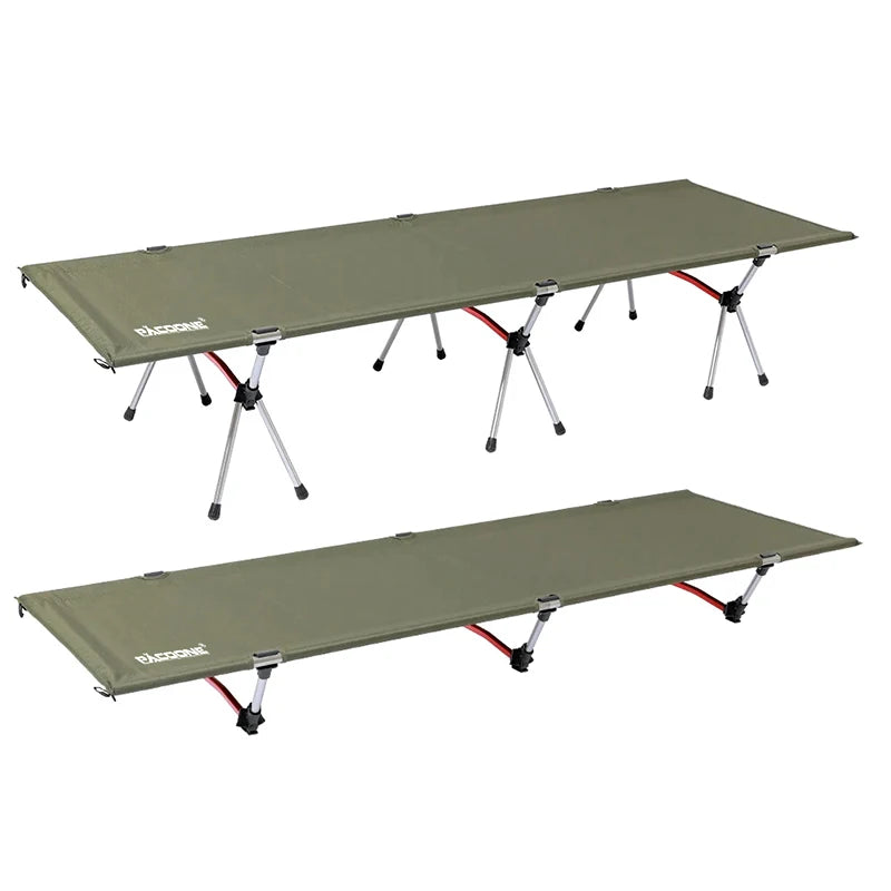 PACOONE Camping Cot Portable Folding Bed Ultralight Aluminum Alloy Sleeping Cot for Outdoor Hiking Backpacking Travel
