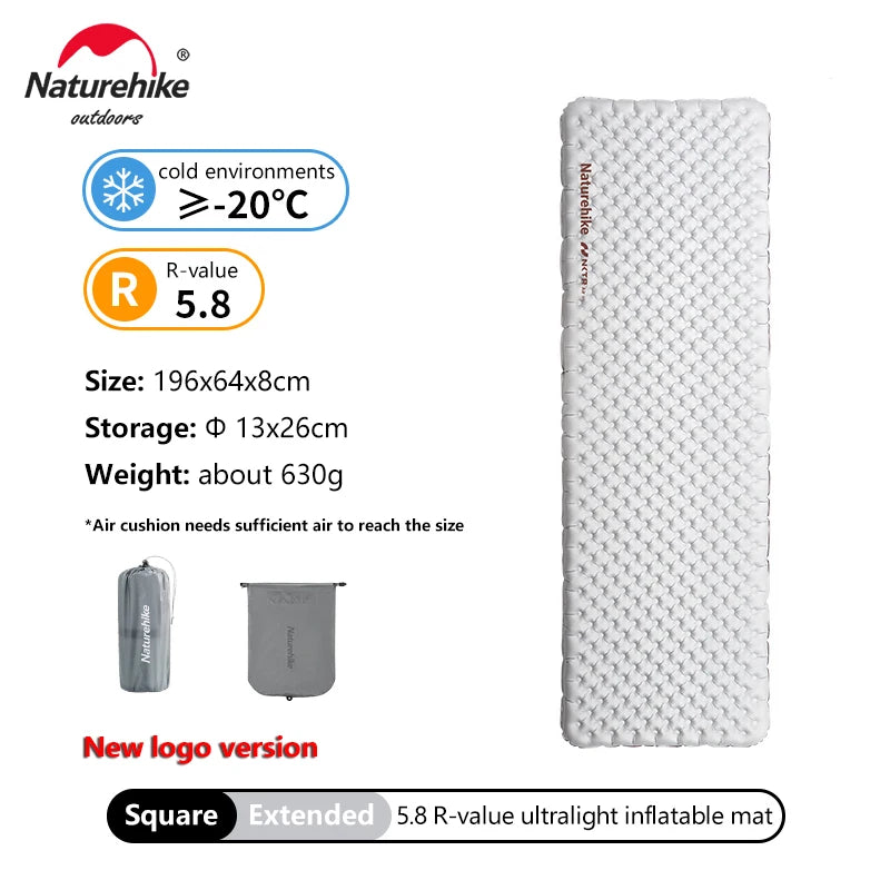 Naturehike Inflatable Mat Ultralight 5.8 High R Value Warm Sleeping Pad Portable Outdoor Camping Tent Single Moisture-proof Mats
