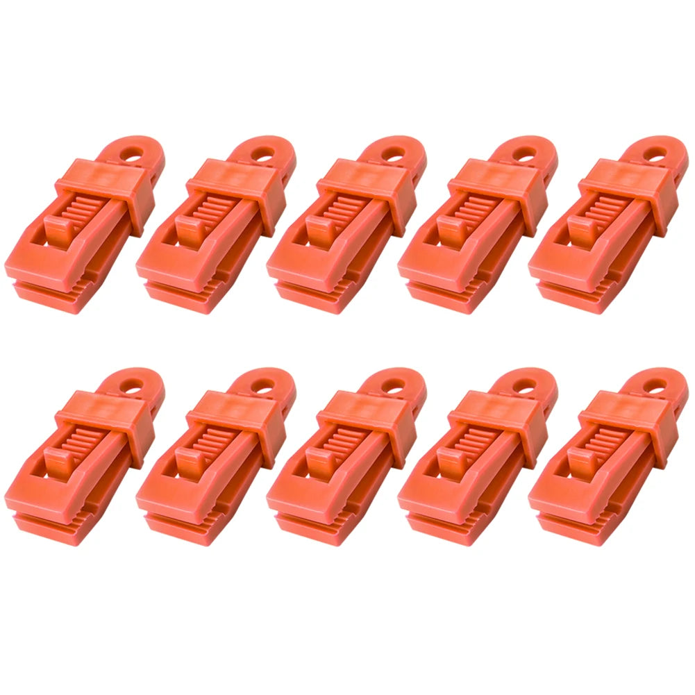 10PCS Tarpaulin Clip Tent Canopy Clip Buckle Outdoor Wind Rope Clamps Reusable Awning Mountaineering Camping Accessories