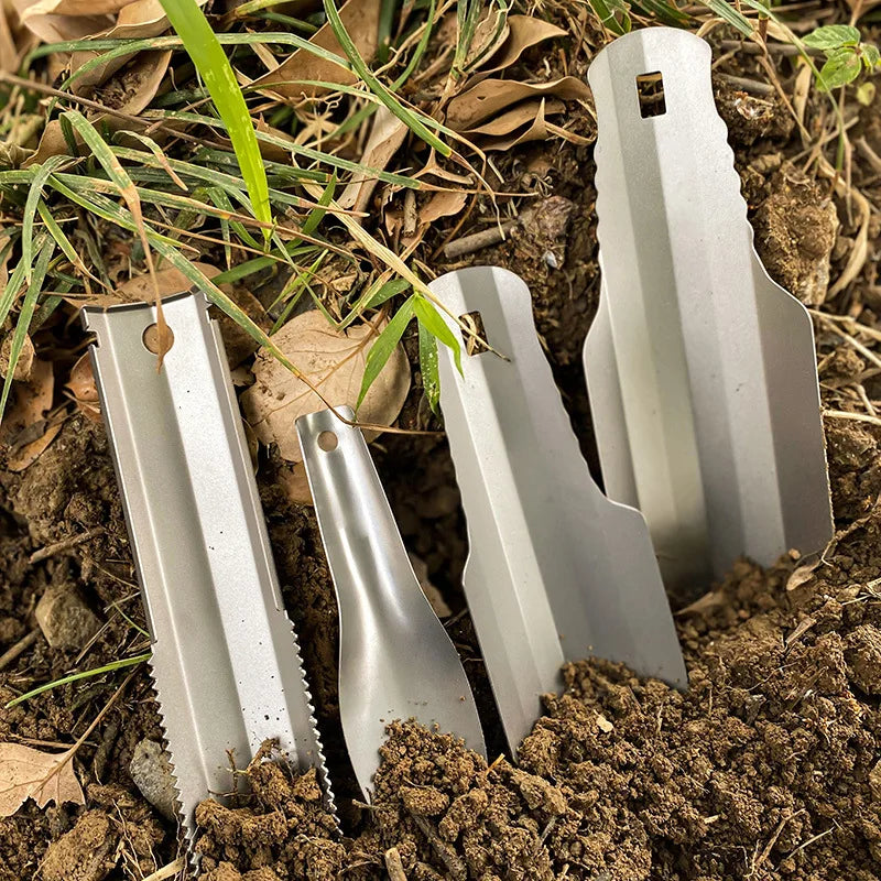 Outdoor Camping Shovel, Multifunctional Portable Titanium Shovel Ultralight Backpacking Multi Tool for Hiking Survival
