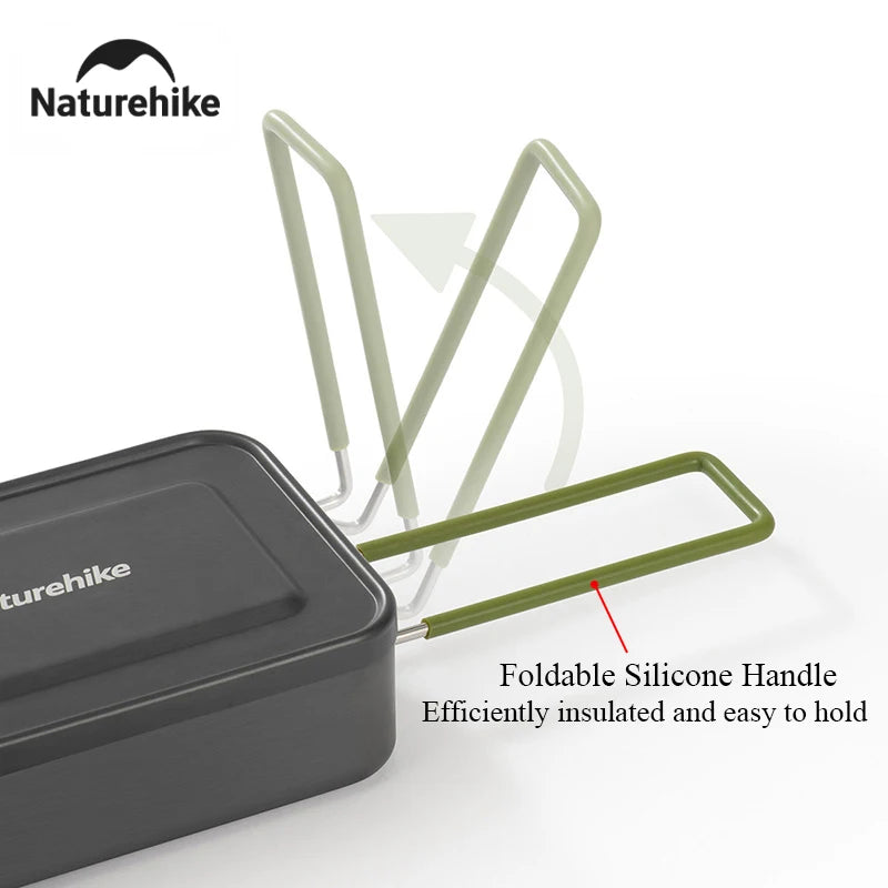 Naturehike 800ML Camping Lunch Boxs Folding Portable Aluminum Cookware Outdoor Dinner Box Travel Hiking Picnic Bento Boxes