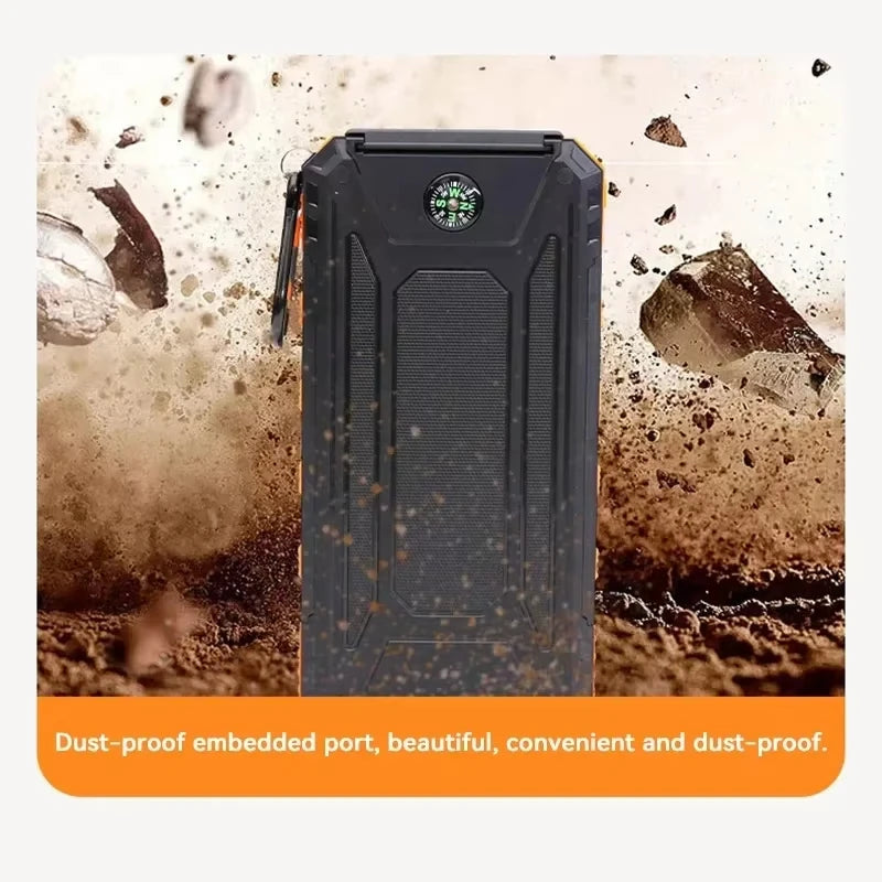 Xiaomi 200000mAh Solar power bank Portable Large Capacity Charger Compatible Lanyard Compass External Battery Outdoor PowerBank